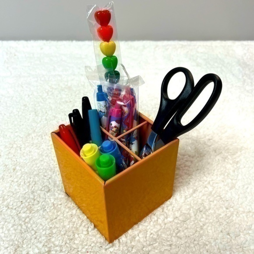 Design Ideas Chroma Metal Divided Pencil Pen Cup